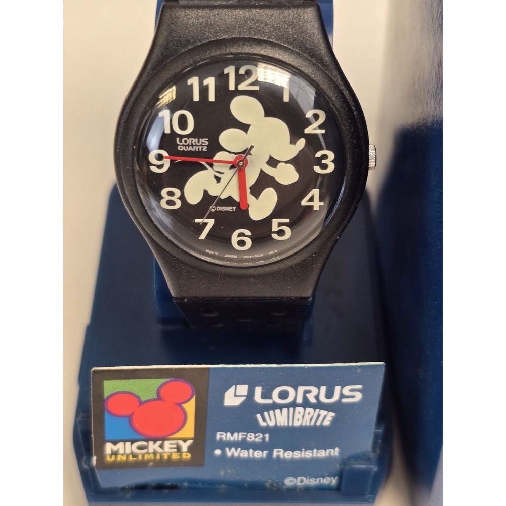 Vintage Lorus Disney Mickey Mouse Watch Glo In The Dark‎ Hands RMF821